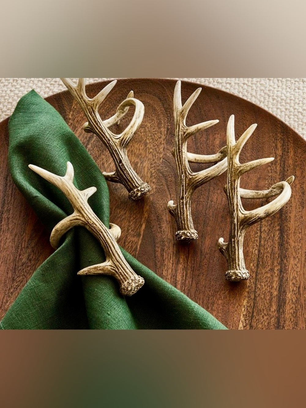New! Pottery Barn Antler Napkin Rings 🦌